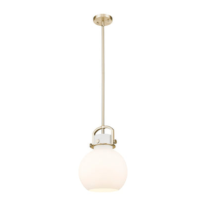 Innovations NS 10" Stem Arch Mini Pendant, CBZ/WH - 410-1SM-CB-G410-10WH