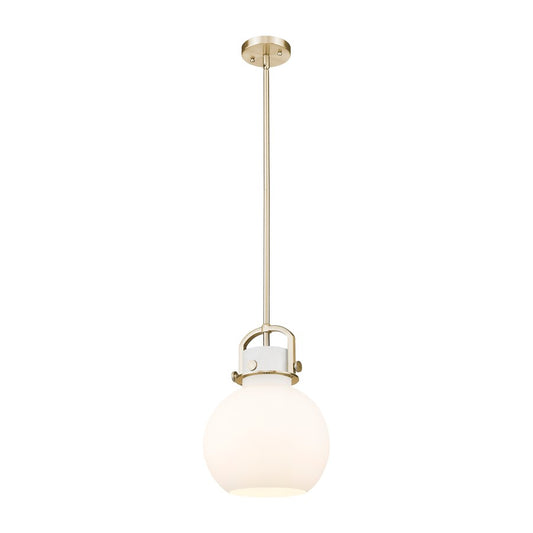 Innovations NS 10" Stem Arch Mini Pendant, CBZ/WH - 410-1SM-CB-G410-10WH