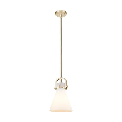 Innovations Newton Cone 8" Stem Arch Mini Pendant, CBZ/WH - 410-1SS-CB-G411-8WH