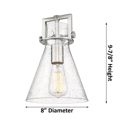 Innovations Newton Cone 8" Stem Arch Mini Pendant, Satin Nickel/MC