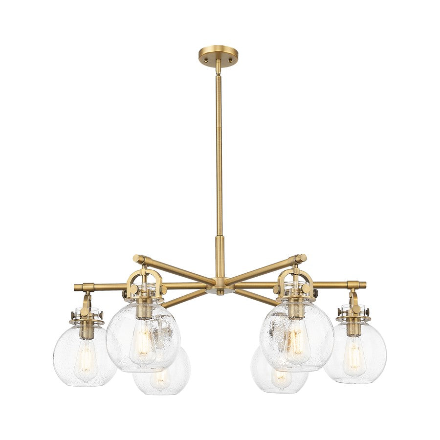 Innovations NS 6Lt 26" Stem Arch Chandelier, BB/SD - 410-6CR-BB-G410-7SDY