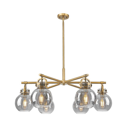 Innovations NS 6Lt 26" Stem Arch Chandelier, BB/SM - 410-6CR-BB-G410-7SM