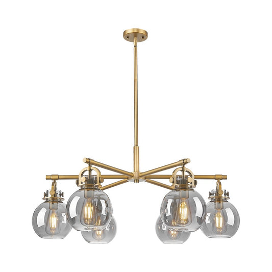 Innovations NS 6Lt 26" Stem Arch Chandelier, BB/SM - 410-6CR-BB-G410-7SM