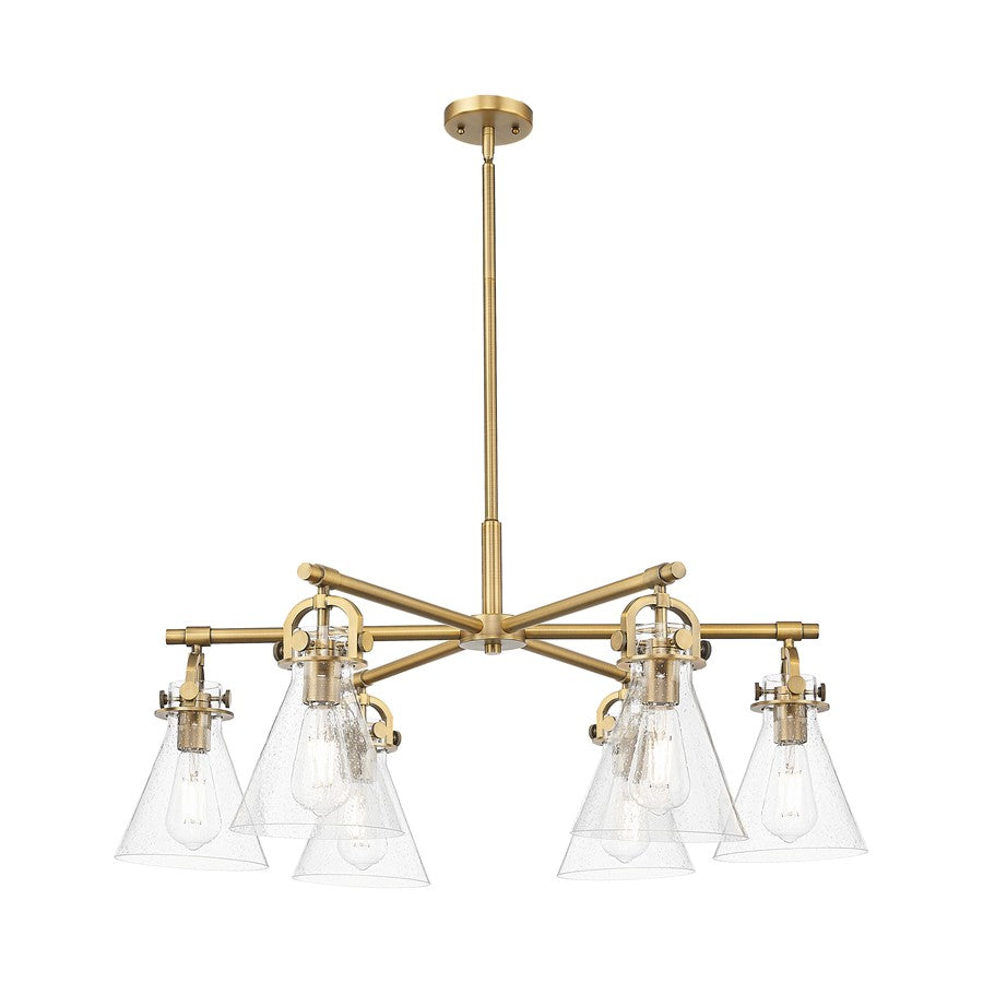 Innovations NC 6Lt 26" Stem Arch Chandelier, BB/SD - 410-6CR-BB-G411-7SDY