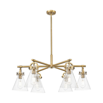 Innovations NC 6Lt 26" Stem Arch Chandelier, BB/SD - 410-6CR-BB-G411-7SDY