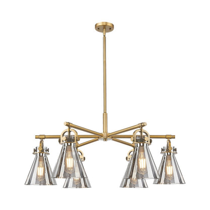 Innovations NC 6Lt 26" Stem Arch Chandelier, BB/SM - 410-6CR-BB-G411-7SM