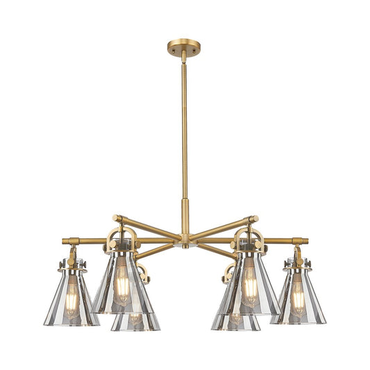 Innovations NC 6Lt 26" Stem Arch Chandelier, BB/SM - 410-6CR-BB-G411-7SM