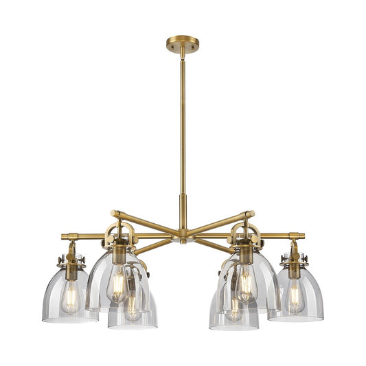 Innovations NB 6Lt 26" Stem Arch Chandelier, BB/SM - 410-6CR-BB-G412-7SM