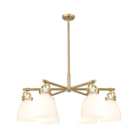 Innovations NB 6Lt 26" Stem Arch Chandelier, BB/WH - 410-6CR-BB-G412-7WH