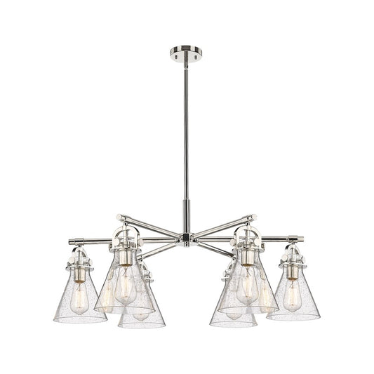 Innovations NC 6Lt 26" Stem Arch Chandelier, PN/SD - 410-6CR-PN-G411-7SDY