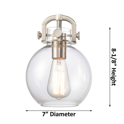 Innovations NS 6Lt 26" Stem Arch Chandelier, Satin Nickel/SM