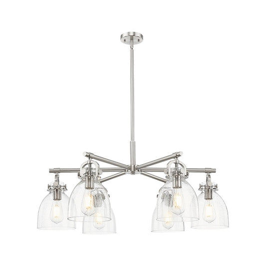Innovations NB 6Lt 26" Stem Arch Chandelier, SN/SD - 410-6CR-SN-G412-7SDY
