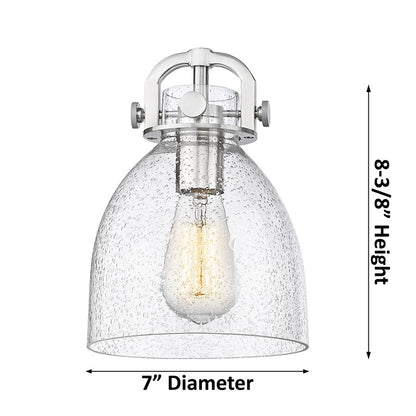 Innovations NB 6Lt 26" Stem Arch Chandelier, Satin Nickel/SD