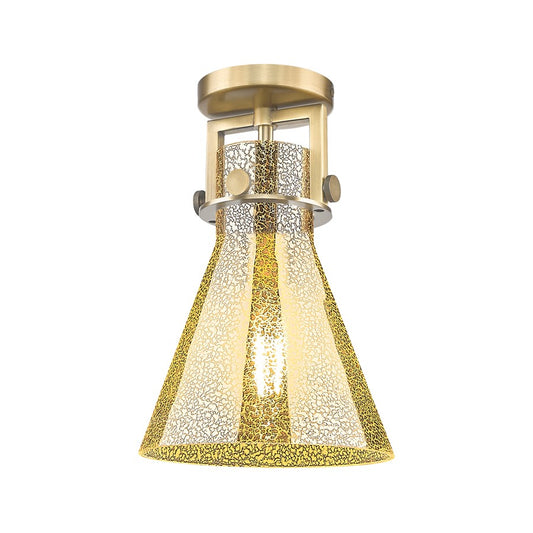 Innovations Newton Cone 1Lt 8" Flush, Brushed Brass/Mercury - 411-1F-BB-G411-8ME