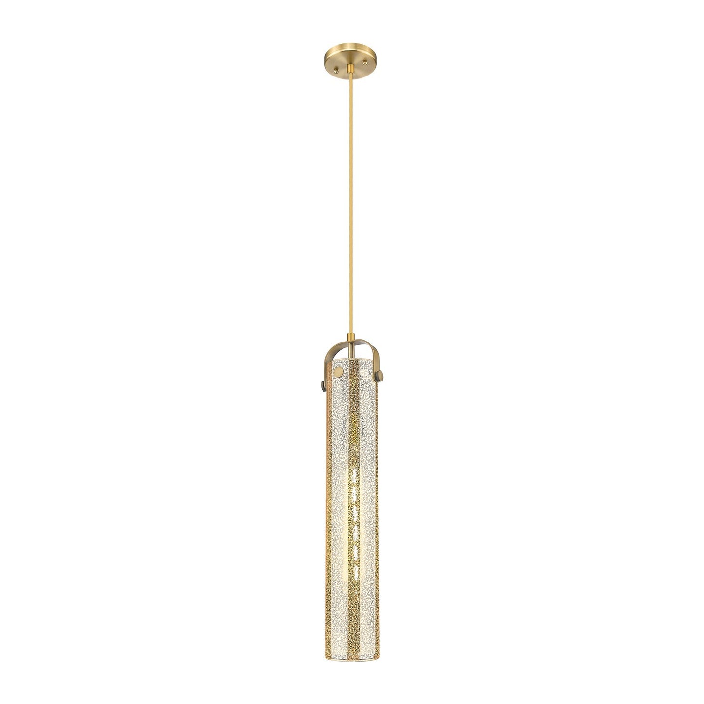 Innovations Pilaster 4.75in 1-Light Pendant | Industrial Brushed Brass and Mercury Glass | Kitchen Island & Dining | Model 413-1PS-BB-G413-1S-4ME