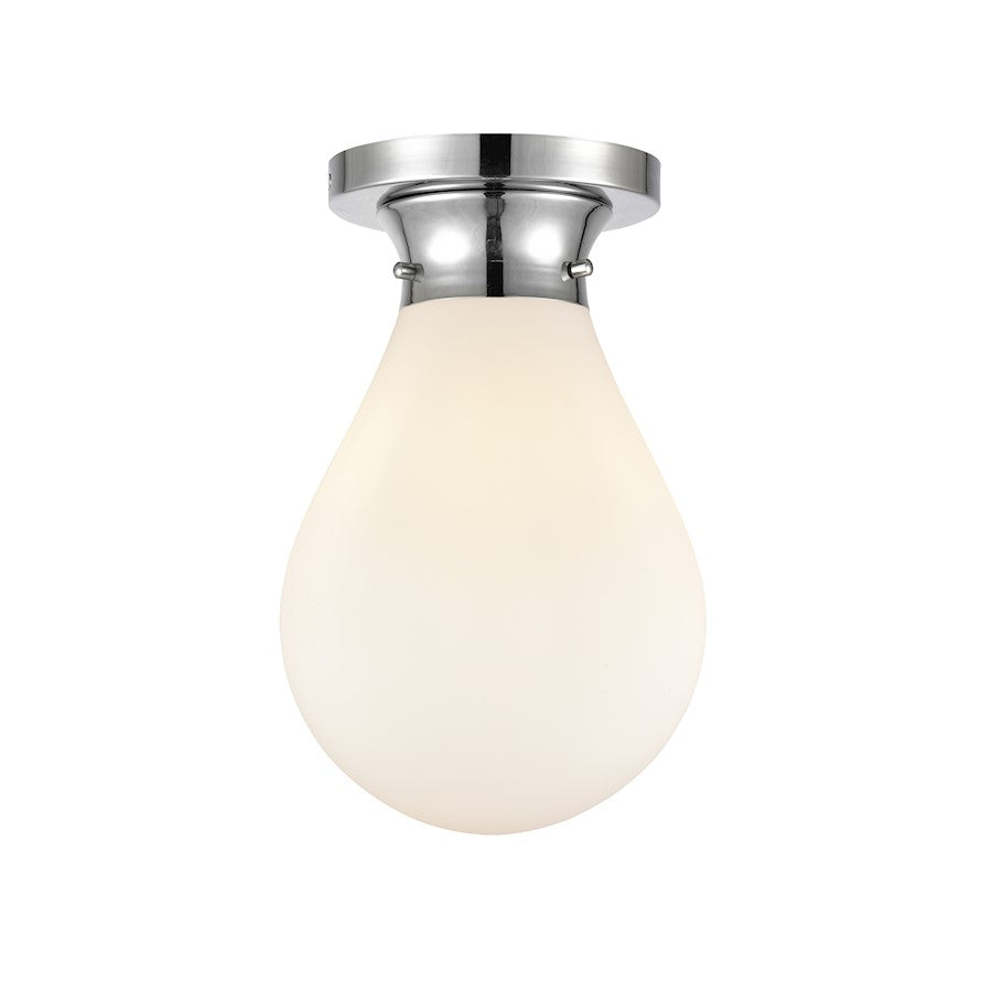 Innovations Genesis 12 LED Flush, P Chrome, White/Globe