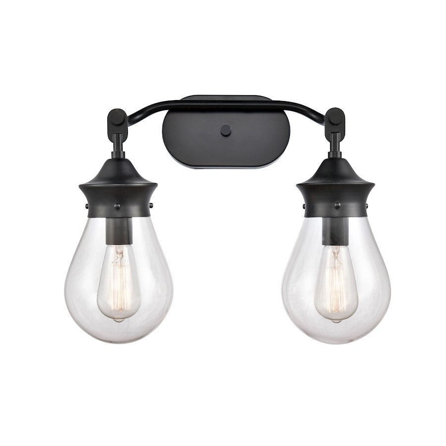 Innovations 2W 414-2W-BK-6CL Genesis Bath, Matte Black/Clear