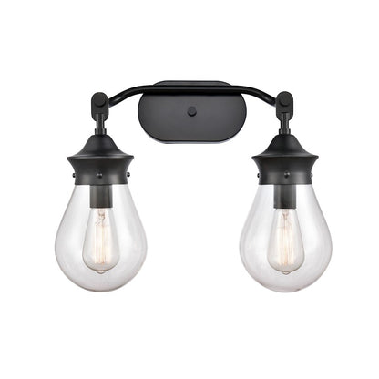 Innovations 2W 414-2W-BK-6CL Genesis Bath, Matte Black/Clear