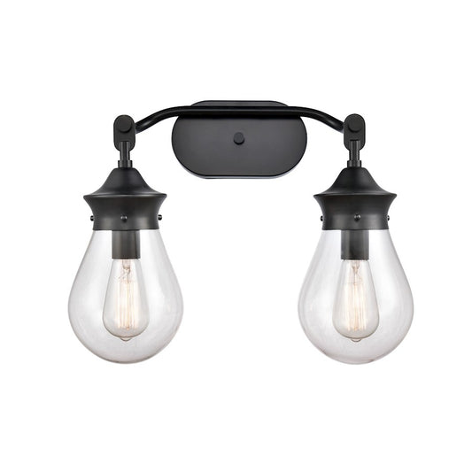 Innovations 2W 414-2W-BK-6CL Genesis Bath, Matte Black/Clear