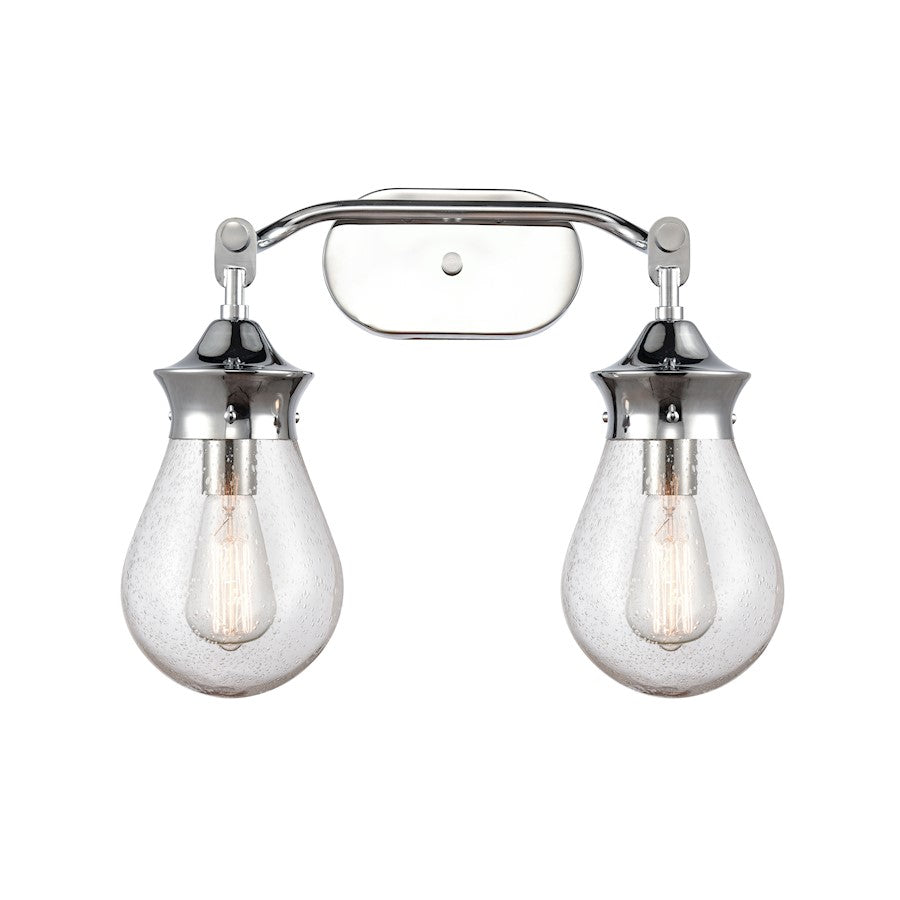 Innovations Genesis 18in 2-Light LED Vanity | Contemporary Polished Chrome and Seedy Glass | Bathroom Vanity Light | Model 414-2W-PC-6SDY-LED