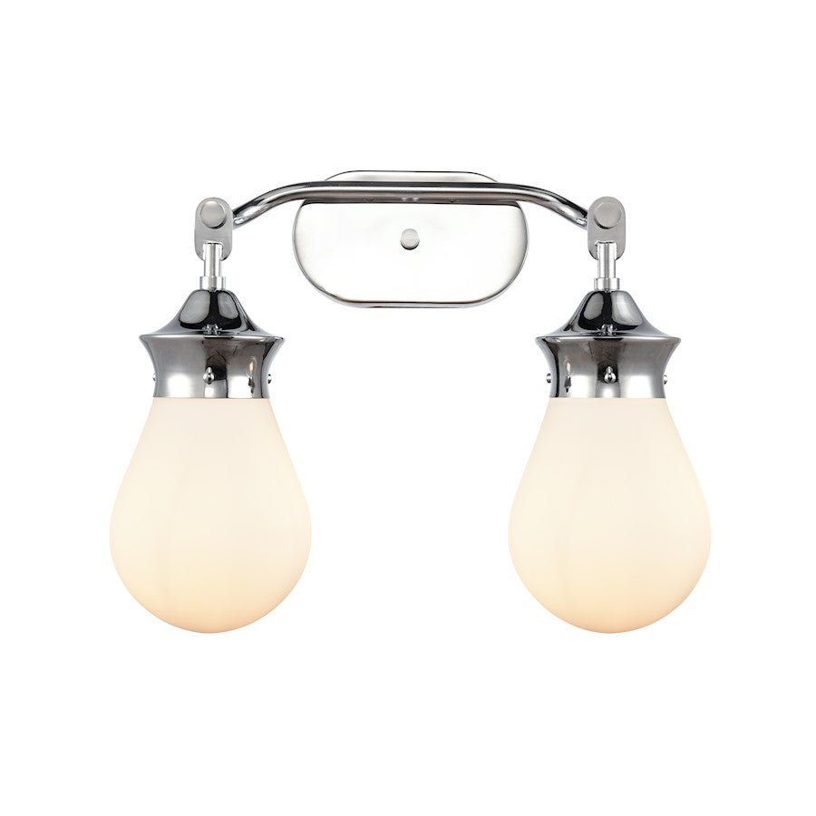 Innovations Genesis 18in 2-Light LED Vanity | Contemporary Polished Chrome and White Globe Glass | Bathroom Vanity | Model 414-2W-PC-6W-LED