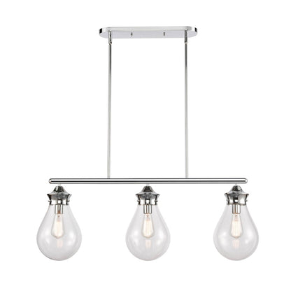 Innovations 414-3I-PC-8CL Genesis Island, Polished Chrome/Clear