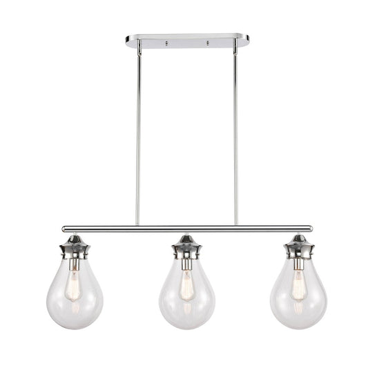 Innovations 414-3I-PC-8CL Genesis Island, Polished Chrome/Clear