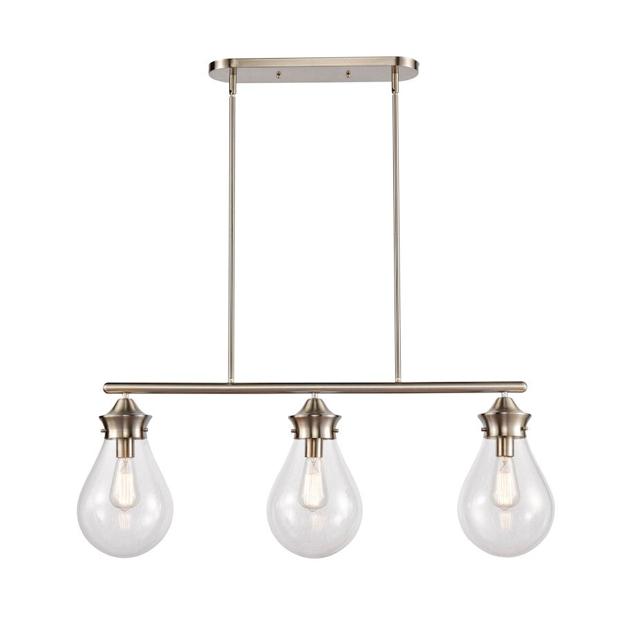 Innovations 414-3I-SN-8CL Genesis Island, Satin nickel/Clear