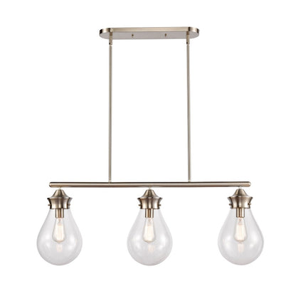 Innovations 414-3I-SN-8CL Genesis Island, Satin nickel/Clear