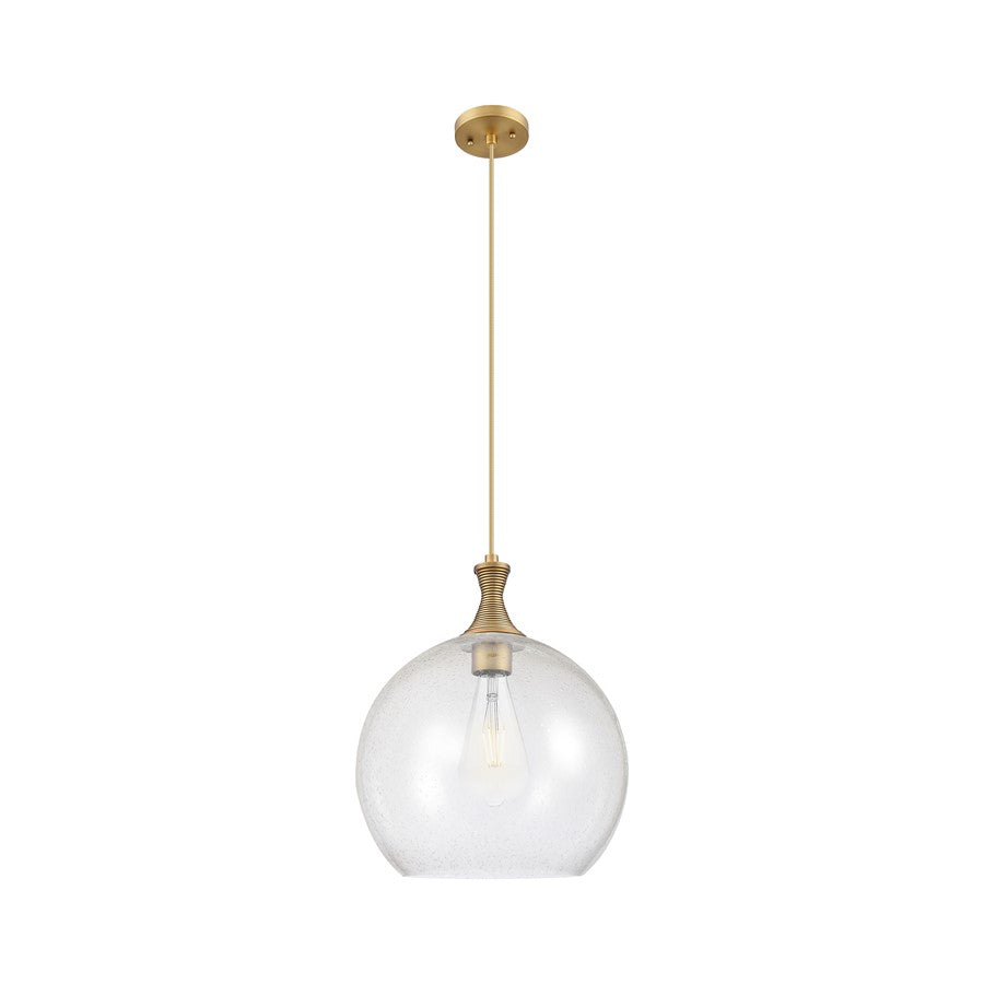 Innovations Astor 1Lt 14" Cord Pendant, Brushed Brass/Seedy - 415-1P-BB-G124-14