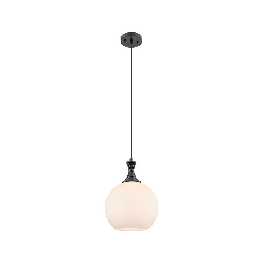 Innovations Astor 1Lt 10" Cord Mini Pendant, Black/White - 415-1P-BK-G121-10
