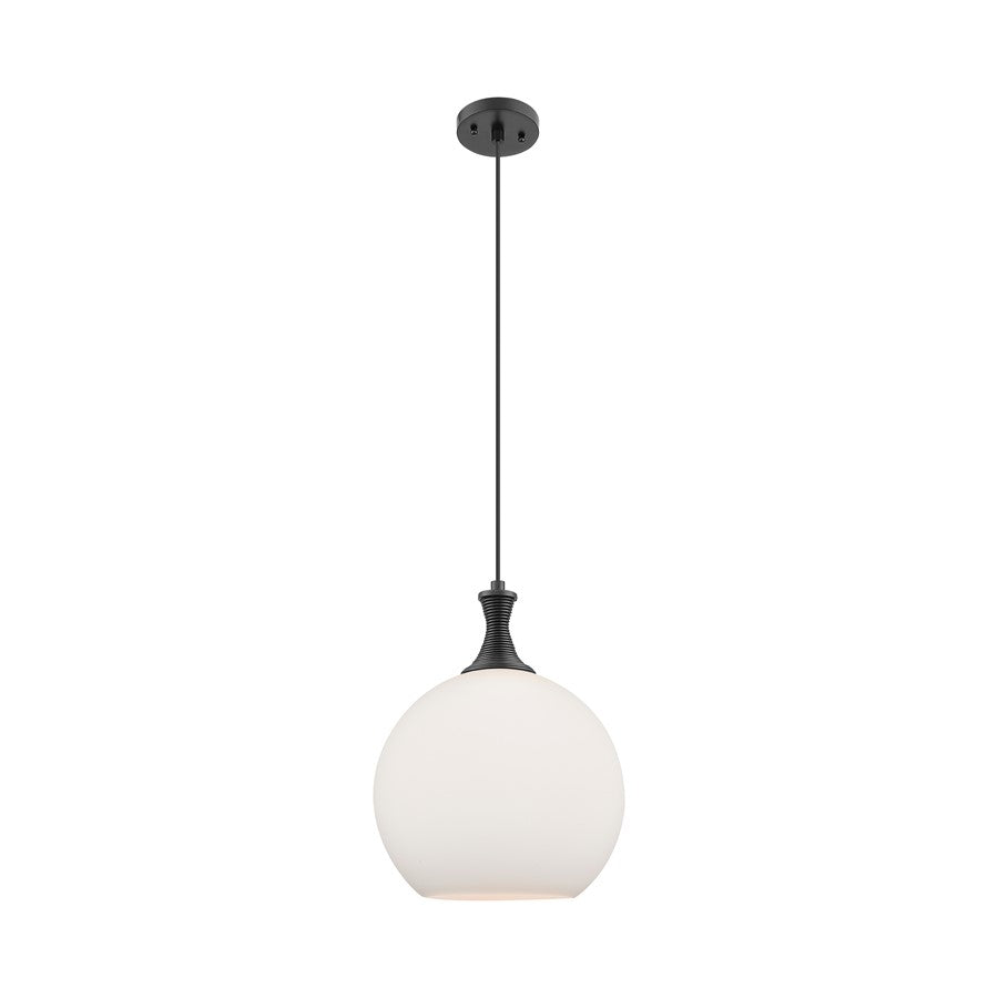 Innovations Astor 1Lt 12" Cord Mini Pendant, Black/White - 415-1P-BK-G121-12