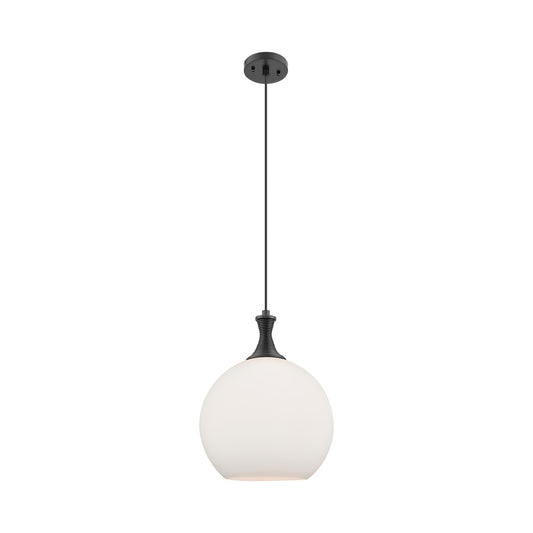 Innovations Astor 1Lt 12" Cord Mini Pendant, Black/White - 415-1P-BK-G121-12
