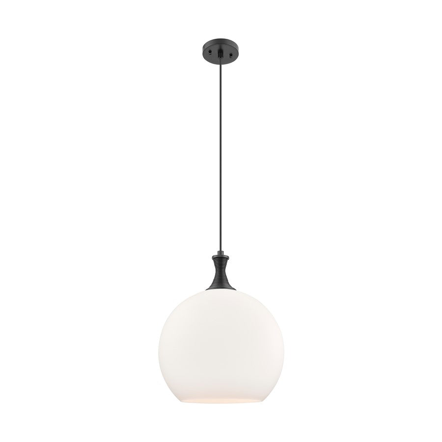 Innovations Astor 1Lt 14" Cord Pendant, Black/White - 415-1P-BK-G121-14