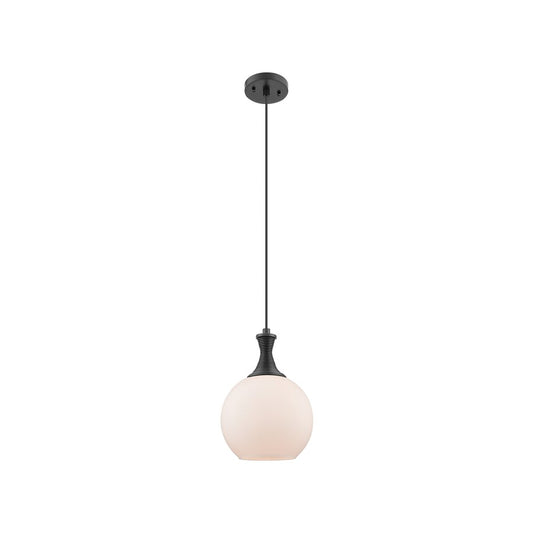 Innovations Astor 1Lt 8" Cord Mini Pendant, Black/White - 415-1P-BK-G121-8