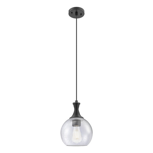 Innovations Astor 1Lt 8" Cord Mini Pendant, Black/Seedy - 415-1P-BK-G124-8