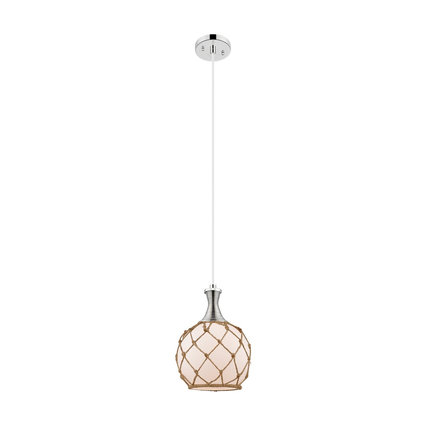 Innovations Astor 8in 1-Light Mini Pendant | Polished Nickel and Matte White Glass | Kitchen Island & Dining Room | Model 415-1P-PN-G121-8RB
