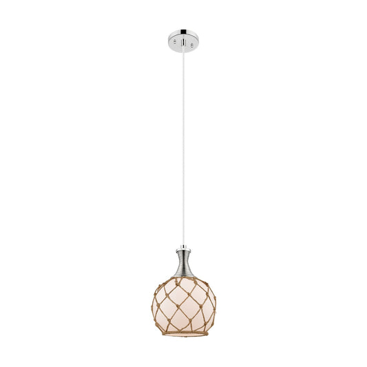Innovations Astor 8in 1-Light Mini Pendant | Polished Nickel and Matte White Glass | Kitchen Island & Dining Room | Model 415-1P-PN-G121-8RB