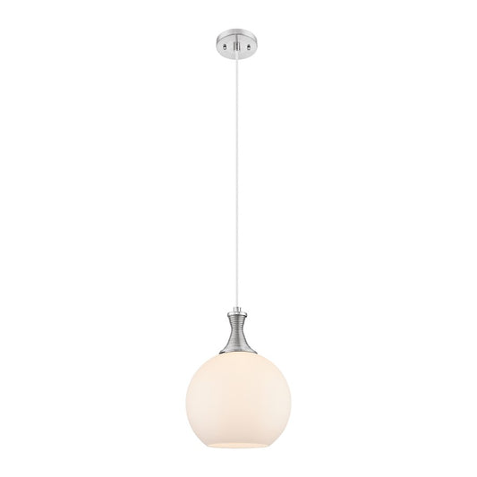 Innovations Astor 1Lt 10" Cord Mini Pendant, SN/White - 415-1P-SN-G121-10