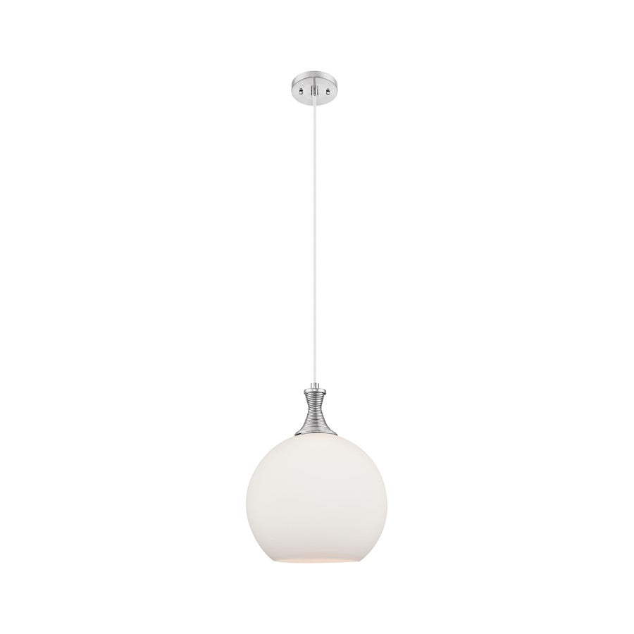Innovations Astor 1Lt 12" Cord Mini Pendant, SN/White - 415-1P-SN-G121-12