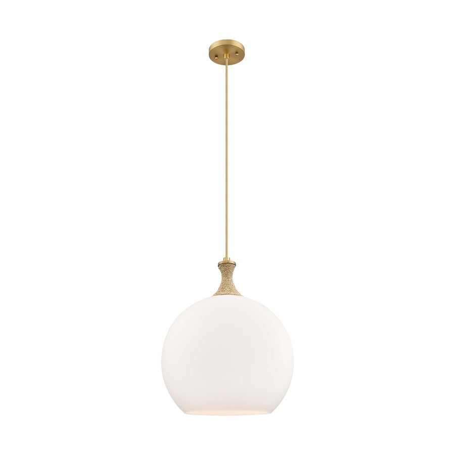 Innovations Astor 1Lt 14" Cord Pendant, BB/BRWH - 415-1PR-BB-G121-14