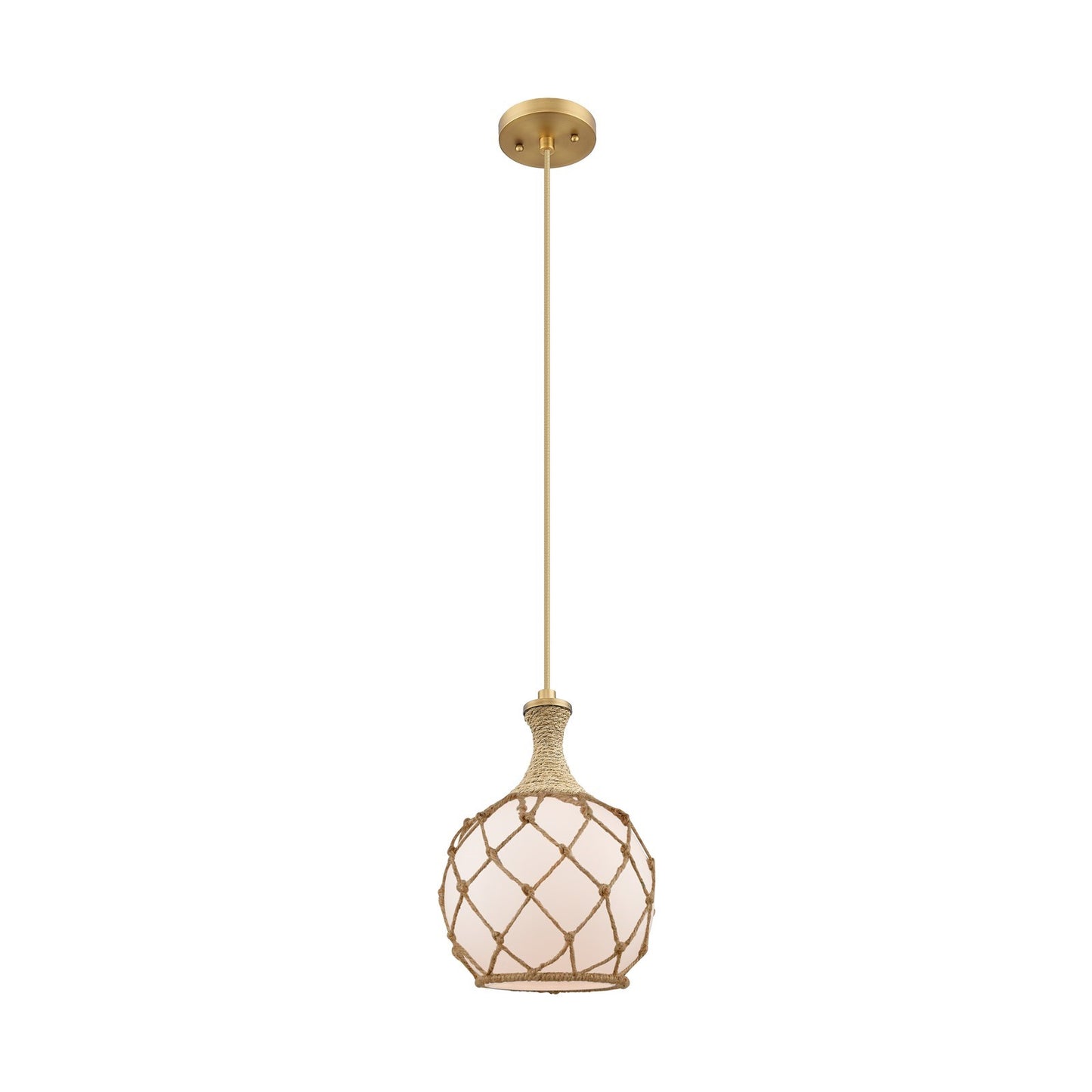 Innovations Astor 8in 1-Light Mini Pendant | Brushed Brass and Matte White Glass | Kitchen Island & Dining Room | Model 415-1PR-BB-G121-8RB