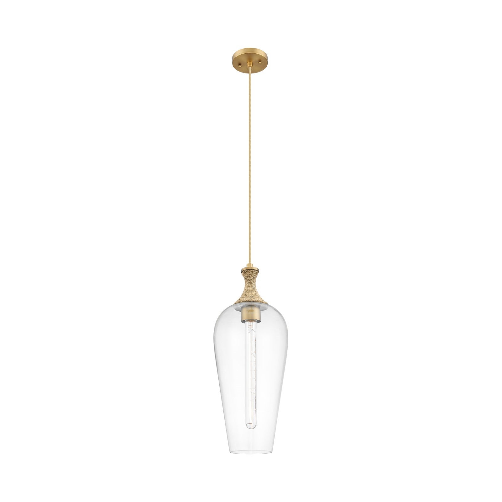 Innovations Chelsea 10in 1-Light Mini Pendant | Industrial Brushed Brass and Matte White Glass | Kitchen Island & Dining | Model 415-1PR-BB-G456-8CL