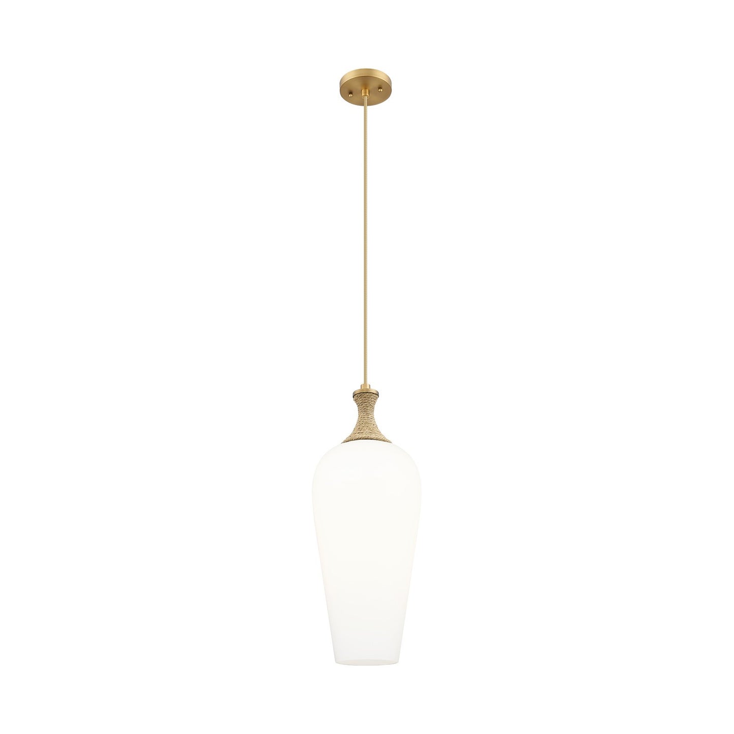 Innovations Chelsea 10in 1-Light Mini Pendant | Brushed Brass and Matte White Glass | Kitchen Island & Dining Room | Model 415-1PR-BB-G456-8WH