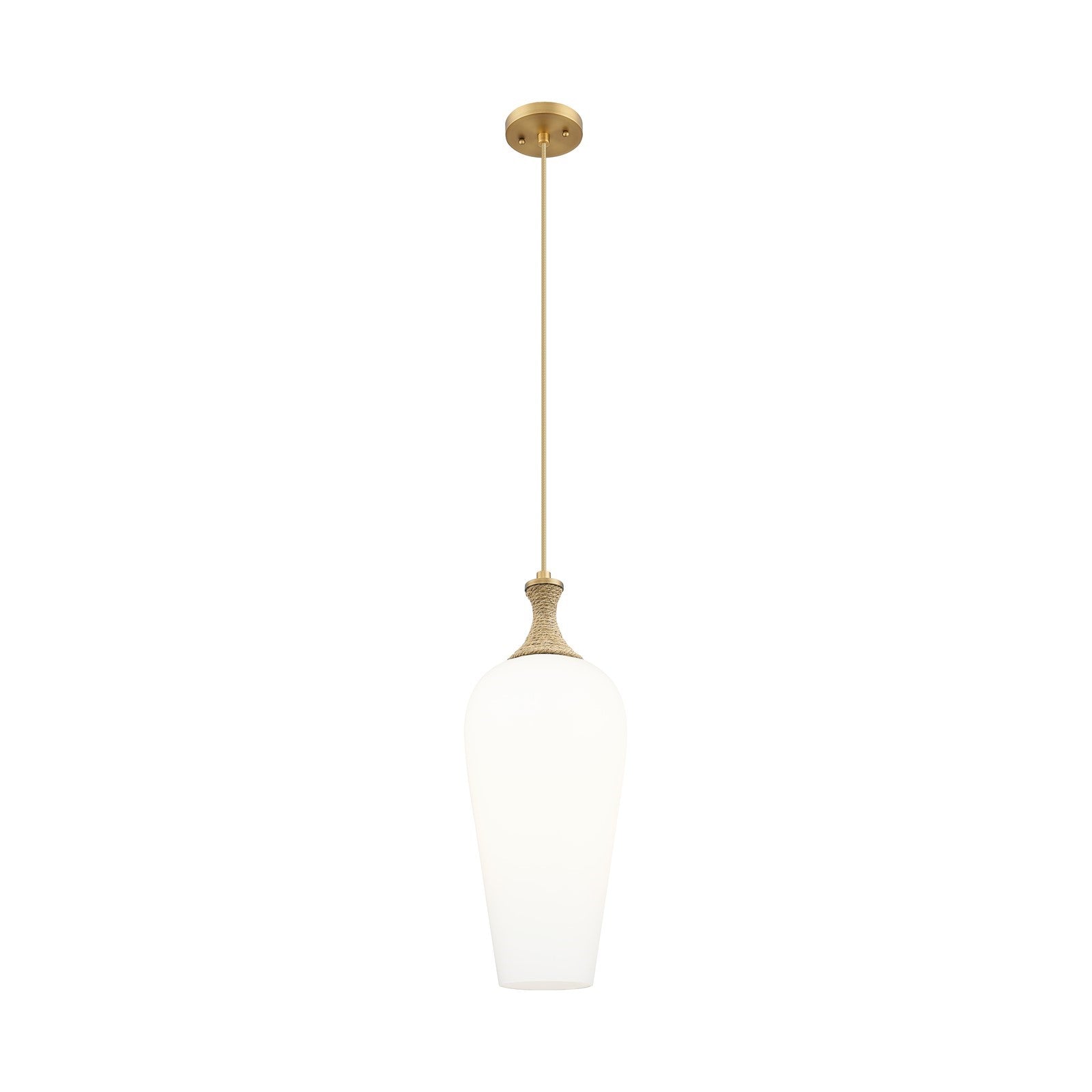 Innovations Chelsea 10in 1-Light Mini Pendant | Brushed Brass and Matte White Glass | Kitchen Island & Dining Room | Model 415-1PR-BB-G456-8WH