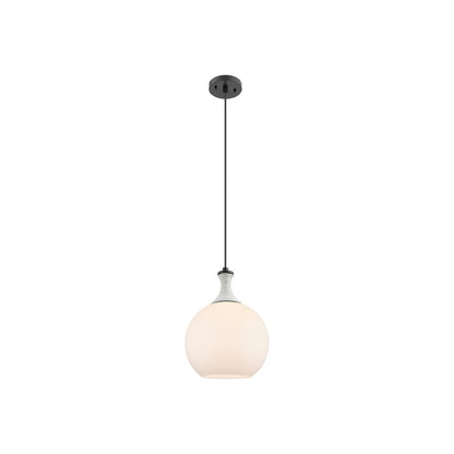 Innovations Astor 1Lt 10" Cord Mini Pendant, BK/WH - 415-1PR-BK-G121-10