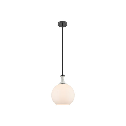 Innovations Astor 1Lt 10" Cord Mini Pendant, BK/WH - 415-1PR-BK-G121-10
