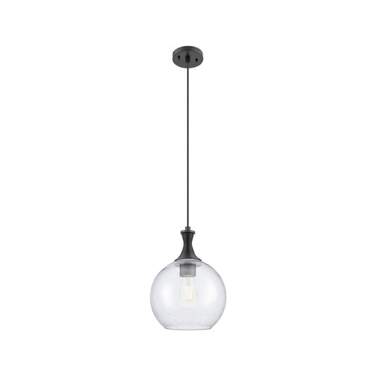 Innovations Astor 1Lt 10" Cord Mini Pendant, BK/WhiteSD - 415-1PR-BK-G124-10