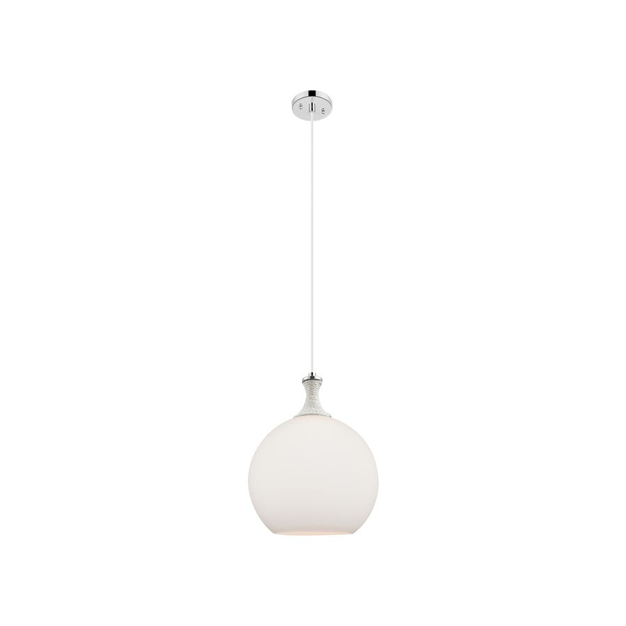 Innovations Astor 1Lt 12" Cord Mini Pendant, PN/WH - 415-1PR-PN-G121-12