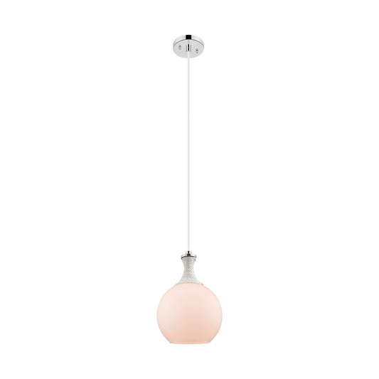 Innovations Astor 1Lt 8" Cord Mini Pendant, PN/WH - 415-1PR-PN-G121-8